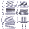 70Pcs 7 Styles Tibetan Style Alloy Hook Clasps FIND-CA0010-15-1