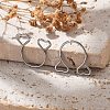 304 Stainless Steel Heart Clip on Nose Rings AJEW-A062-01B-P-5