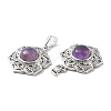 Natural Amethyst Pendants G-P498-02P-04-3