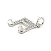Brass Micro Pave Clear Cubic Zirconia Charms KK-U021-09P-2