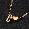 Alloy Letter Heart Pendant Necklaces for Women NJEW-FS0001-09C-1