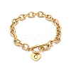 Golden 304 Stainless Steel Charm Bracelets NJEW-K284-01G-C-4