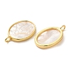 Rack Plating Brass Pave Shell Pendants KK-G488-02G-2