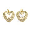 Brass Micro Pave Clear Cubic Zirconia Pendants KK-K365-04H-G-1