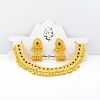 Teardrop Ethnic Style Alloy Rhinestone Bib Necklaces & Dangle Earrings Sets FS-WG1CE2C-01-1