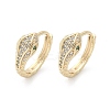 Brass Clear Cubic Zirconia Hoop Earrings EJEW-Q014-20G-3