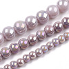 Electroplate Opaque Glass Beads Strands GLAA-T032-P6mm-AB07-4