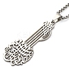 201 Stainless Steel Viking Knot Guitar Pendant Box Chain Necklaces for Women Men NJEW-S007-03P-2