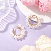 Glass Flower Hoop Earrings EJEW-TA00733-1