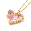 Pink Cubic Zirconia Pendant Necklace NJEW-H161-01A-2