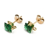 Ion Plating(IP) 304 Stainless Steel Cubic Zirconia Stud Earring Findings STAS-P373-06C-2