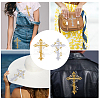 4Pcs 2 Colors Polyester Metallic Thread Embroidery Applique Patch PATC-HY0001-25-6