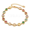 304 Stainless Steel Pave Colorful Cubic Zirconia Tennis Bracelets for Women BJEW-T023-02C-G-2