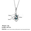Airplane & Trunk 304 Stainless Steel Micro Pave Clear Cubic Zirconia Pendant Necklaces FS-WG81D22-04-2