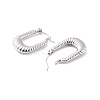 Non-Tarnish 304 Stainless Steel Rectangle Hoop Earrings EJEW-P198-01P-2