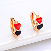 Fashionable Heart Brass Hoop Earrings SE4766-2