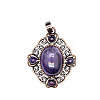 Retro Hollow Natural Amethyst Pendants PW-WG7B8C5-09-1