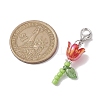Lily Glass & Acrylic Pendant Decorations HJEW-JM01988-3