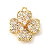 Brass Micro Pave Clear Cubic Zirconia Pendants KK-U065-02C-G-1