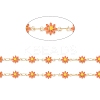 Brass Daisy Flower & Oval Link Chains CHC-I035-13G-07-2