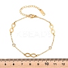 Infinity 304 Stainless Steel Rhinestone Link Bracelets BJEW-B171-12G-3