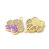 Brass Micro Pave Clear Cubic Zirconia Pendants KK-C045-48G-2