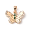 Brass Micro Pave Cubic Zirconia Pendants KK-D369-05G-1