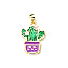 Brass Enamel Pendants FIND-I054-01A-G-1