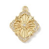 Rack Plating Brass Micro Pave Clear Cubic Zirconia Pendants X-KK-A224-04G-1