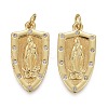 Brass Micro Pave Clear Cubic Zirconia Pendants KK-F821-17G-1