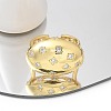 Brass Micro Pave Clear Cubic Zirconia Cuff Rings RJEW-M029-04G-4