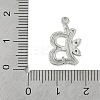 Brass Crystal Rhinestone Letter Links Connector Charms KK-S395-06P-B-3