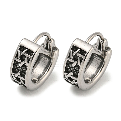 316 Surgical Stainless Steel Hoop Earrings EJEW-D096-23M-AS-1