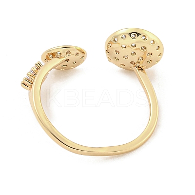 Brass Micro Pave Cubic Zirconia Cuff Rings RJEW-I103-099G-1