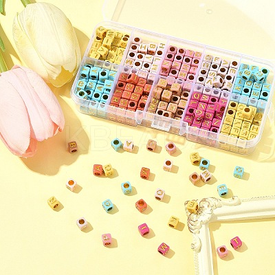 450Pcs 8 Colors Opaque Acrylic Beads OACR-FS0004-03-1