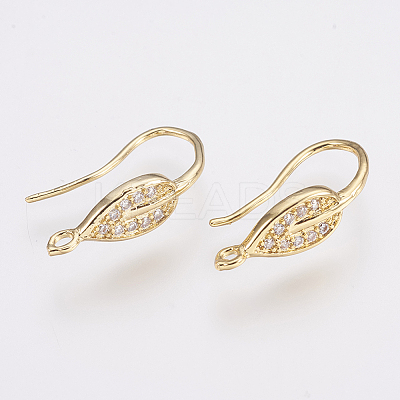 Brass Micro Pave Cubic Zirconia Earring Hooks LS-ZIRC-K075-38G-1