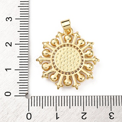 Brass Micro Pave Cubic Zirconia Pendants X-KK-K408-14G-1