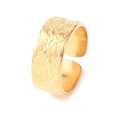 304 Stainless Steel Open Cuff Rings for Women RJEW-K309-25G-1