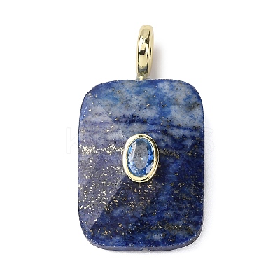 Natural Lapis Lazuli Faceted Pendants G-B186-01G-04-1