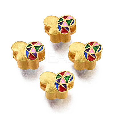 Alloy Enamel European Beads KK-N238-080-1