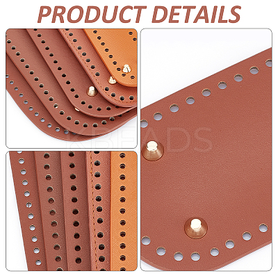 Oval PU Leather Knitting Crochet Bags Nail Bottom Shaper Pad DIY-PH0008-30-1