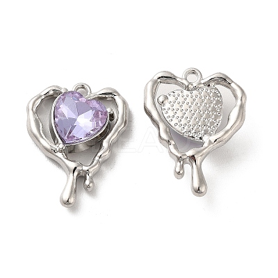 Glass Melting Heart Pendant PALLOY-K001-077P-03-1