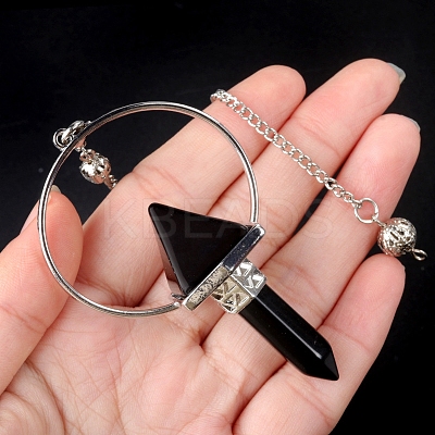 Natural Obsidian Dowsing Pendulum Big Pendants PW-WG0EC10-09-1