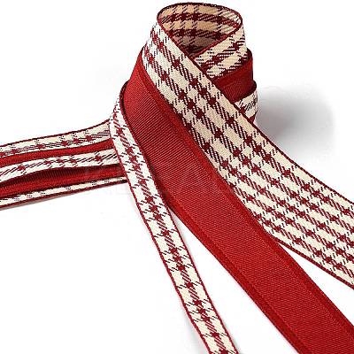 9 Yards 3 Styles Tartan Print Polyester Ribbon SRIB-C002-01G-1