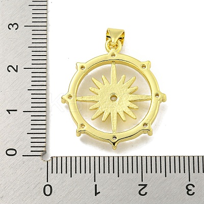 Rack Plating Brass Micro Pave Clear Cubic Zirconia Pendants KK-B091-46G-1