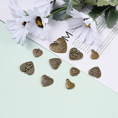 Unique Ideas for Valentines Day Mixed Tibetan Style Alloy Heart Pendants TIBEP-X0004-02-AB-1