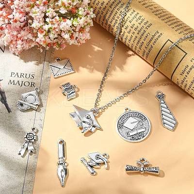 100Pcs 10 Styles Tibetan Style Alloy Pendants TIBEP-CJ0002-63-1