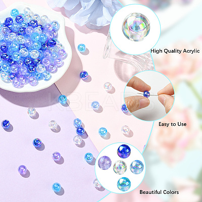 5 Colors Transparent Acrylic Beads MACR-PA0001-03B-01-1
