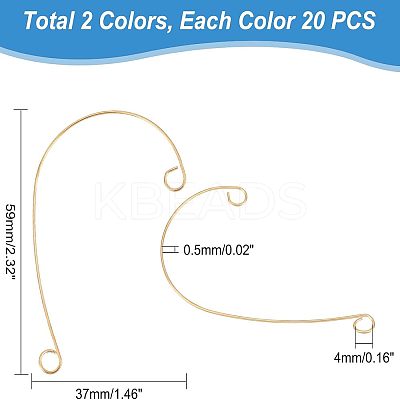 40Pcs 2 Colors 316 Stainless Steel Ear Cuff Findings STAS-UN0037-75-1