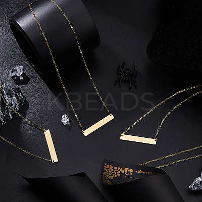 8Pcs 304 Stainless Steel Pendant Necklaces NJEW-FH0001-15G-1